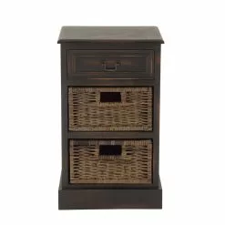 Grayson Lane 28-in X 16-in Maroon Wood Traditional End Table With Storage Baskets -GRAYSON LANE SHOP 330945263 AlternateImage5