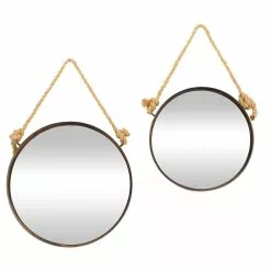 Grayson Lane 35.5-in X 24.10-in Round Brown Wall Mirror -GRAYSON LANE SHOP 330945266 MainImage 001