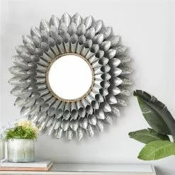 Grayson Lane 32-in X 32-in Round Grey Wall Mirror