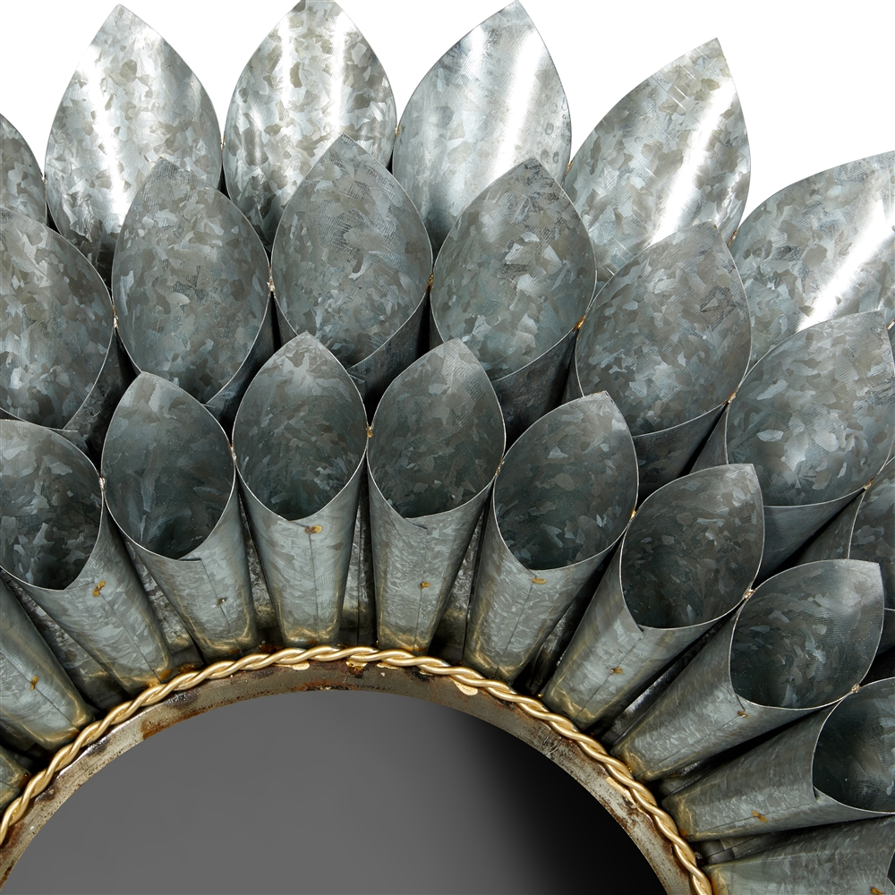 Grayson Lane 32-in X 32-in Round Grey Wall Mirror 4 Grayson Lane 32-in X 32-in Round Grey Wall Mirror - Image 4