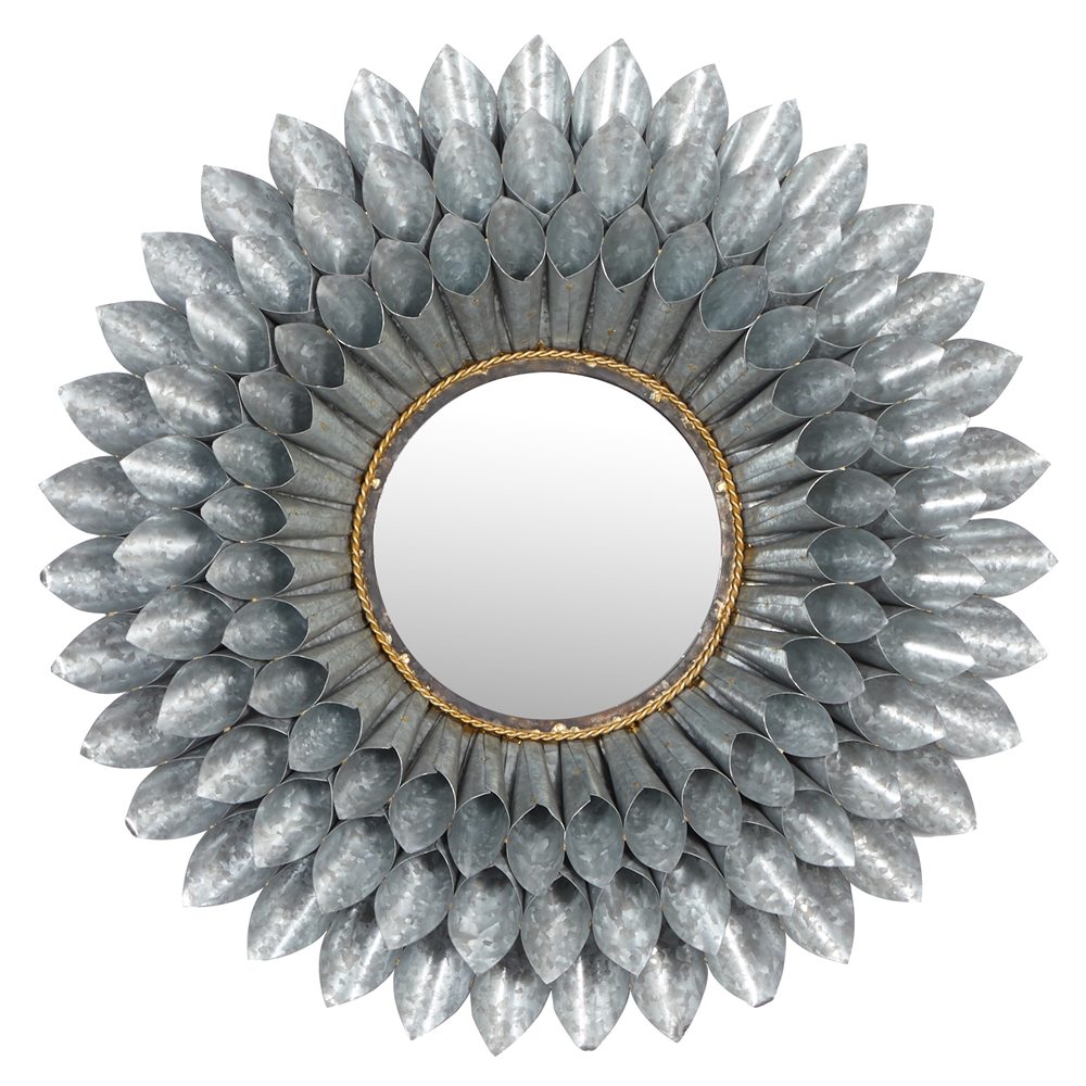 Grayson Lane 32-in X 32-in Round Grey Wall Mirror 3 Grayson Lane 32-in X 32-in Round Grey Wall Mirror - Image 3