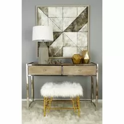 Grayson Lane Modern White Faux Fur And Gold Iron Rectangle Ottoman 8 Grayson Lane Modern White Faux Fur And Gold Iron Rectangle Ottoman -GRAYSON LANE SHOP 330945284 AlternateImage1