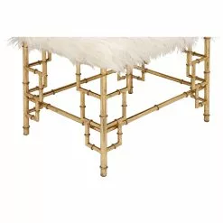 Grayson Lane Modern White Faux Fur And Gold Iron Rectangle Ottoman 9 Grayson Lane Modern White Faux Fur And Gold Iron Rectangle Ottoman -GRAYSON LANE SHOP 330945284 AlternateImage5