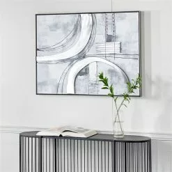 Grayson Lane Silver Metal Framed 30-in H X 40-in W Abstract Wood Painting -GRAYSON LANE SHOP 330945300 AlternateImage1