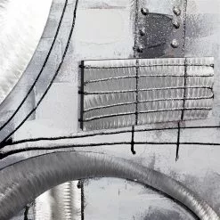 Grayson Lane Silver Metal Framed 30-in H X 40-in W Abstract Wood Painting