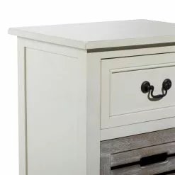 Grayson Lane 28-in X 17-in White Wood Coastal End Table With Wooden Crates -GRAYSON LANE SHOP 330945306 AlternateImage4