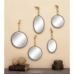 Grayson Lane 21.85-in X 12.90-in Round Grey Wall Mirror 11 Grayson Lane 21.85-in X 12.90-in Round Grey Wall Mirror -GRAYSON LANE SHOP 330945323 AlternateImage1