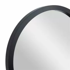 Grayson Lane 30-in X 30-in Round Black Wooden Wall Mirror