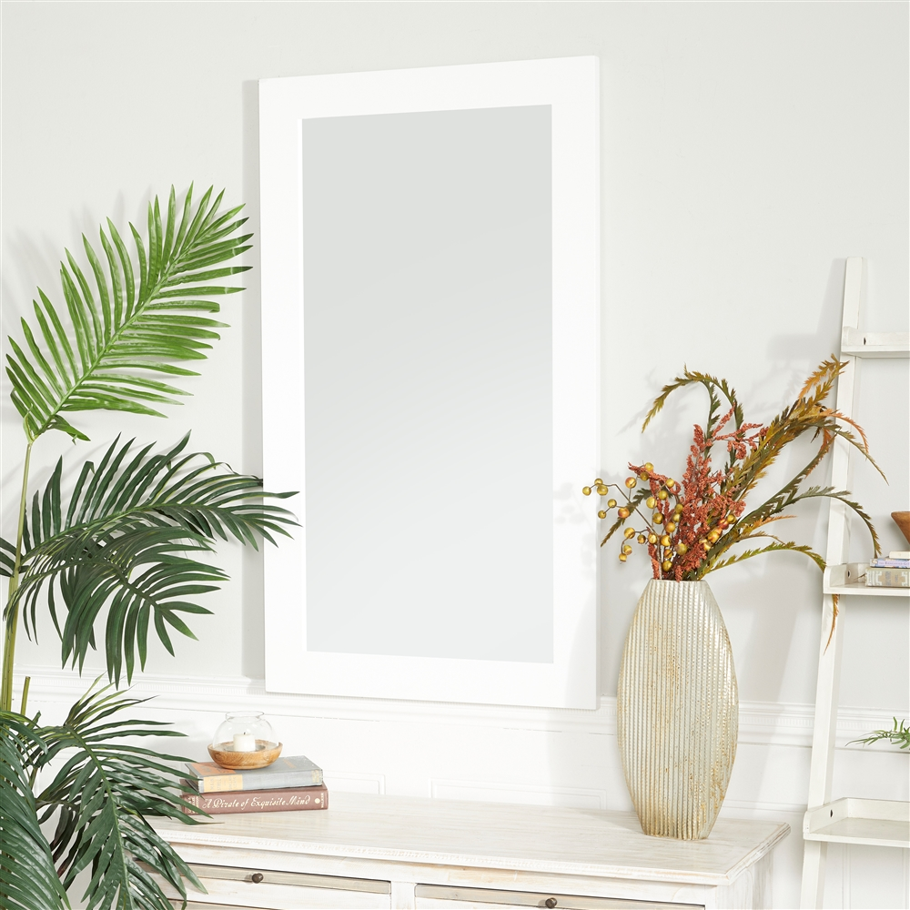 Grayson Lane 42-in X 24-in Rectangle White Wall Mirror 5 Grayson Lane 42-in X 24-in Rectangle White Wall Mirror - Image 5