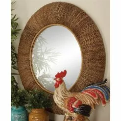 Grayson Lane 34.5-in X 34.5-in Round Brown Wall Mirror -GRAYSON LANE SHOP 330945355 AlternateImage1