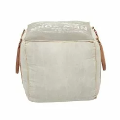 Grayson Lane Vintage Grey Canvas Square Ottoman With Handles 12 Grayson Lane Vintage Grey Canvas Square Ottoman With Handles -GRAYSON LANE SHOP 330945366 AlternateImage7