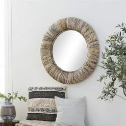 Grayson Lane 34.5-in X 34.5-in Round Grey Wall Mirror -GRAYSON LANE SHOP 330945377 AlternateImage1