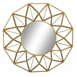 Grayson Lane 32.38-in X 32.38-in Round Gold Wall Mirror