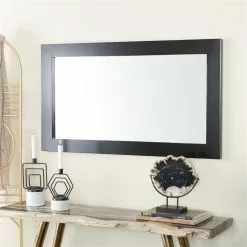 Grayson Lane 42-in X 24-in Rectangle Black Wall Mirror