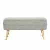 Grayson Lane 40-in X 19-in Industrial Light Grey Storage Bench