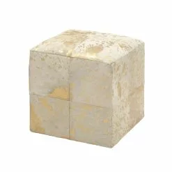 Grayson Lane Glam Gold Genuine Leather Square Ottoman 7 Grayson Lane Glam Gold Genuine Leather Square Ottoman -GRAYSON LANE SHOP 330945457 AlternateImage5