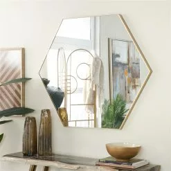 Grayson Lane 35-in X 40-in Irregular Gold Wall Mirror
