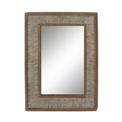 Grayson Lane 40-in X 29.5-in Rectangle Grey Wall Mirror