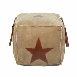 Grayson Lane Farmhouse Canvas Square Brown Ottoman With Handles 10 Grayson Lane Farmhouse Canvas Square Brown Ottoman With Handles -GRAYSON LANE SHOP 330945479 AlternateImage5