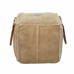 Grayson Lane Farmhouse Canvas Square Brown Ottoman With Handles 9 Grayson Lane Farmhouse Canvas Square Brown Ottoman With Handles -GRAYSON LANE SHOP 330945479 AlternateImage7