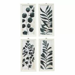 Grayson Lane White Wood Framed 21-in H X 10-in W Floral Wood Print - Set Of 4