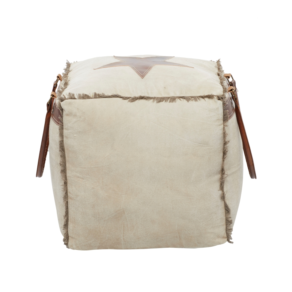 Grayson Lane Rustic Brown Canvas Square Ottoman With Handles 1 Grayson Lane Rustic Brown Canvas Square Ottoman With Handles