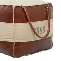 Grayson Lane Farmhouse Brown/Cream Canvas Square Ottoman With Handles 12 Grayson Lane Farmhouse Brown/Cream Canvas Square Ottoman With Handles -GRAYSON LANE SHOP 330945490 AlternateImage3