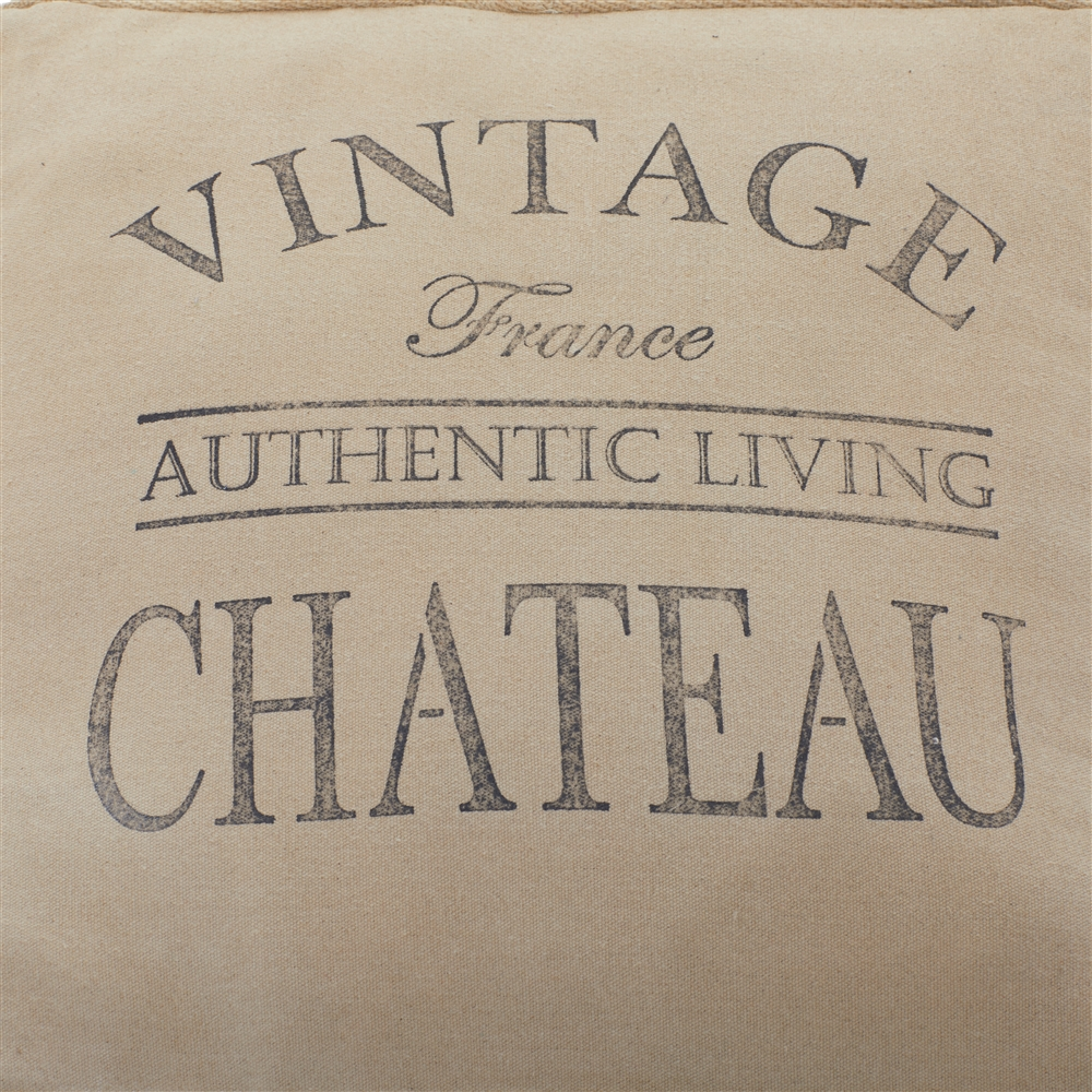 Grayson Lane Farmhouse Brown/Cream Canvas Square Ottoman With Handles 5 Grayson Lane Farmhouse Brown/Cream Canvas Square Ottoman With Handles - Image 5